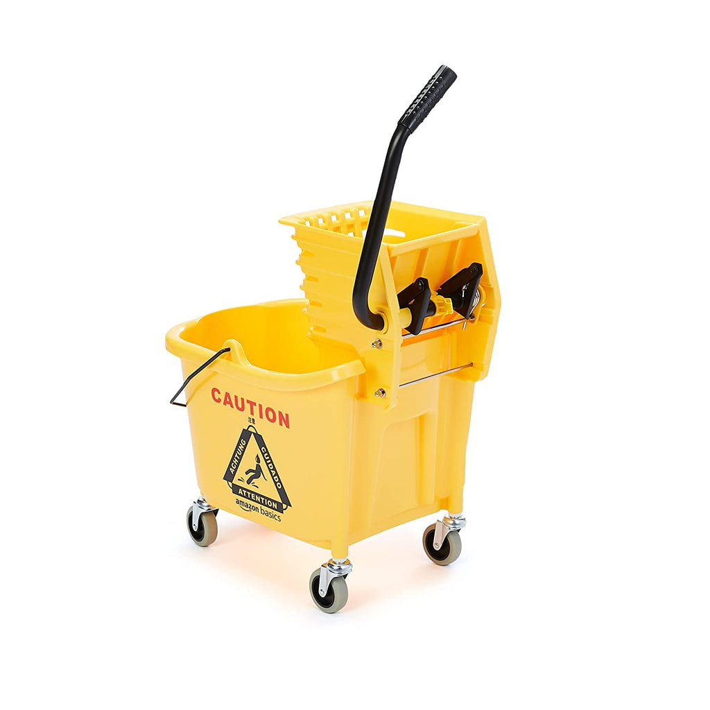 Yellow 35-Quart Mop Bucket on Wheels T44214