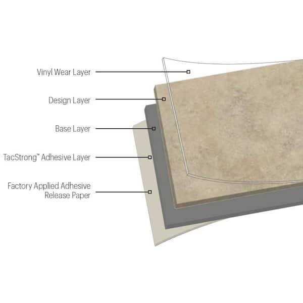 Black and White 2 MIL x 12 in. W x 12 in. L Peel and Stick Water Resistant Vinyl Tile Flooring M725428