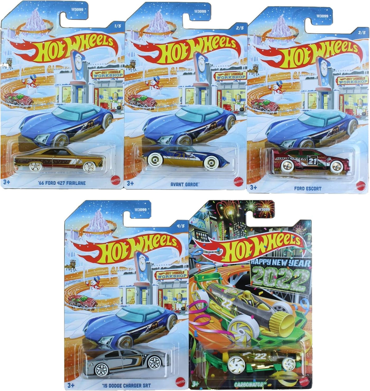 Complete Set of 5 Diecast Vehicles W88100