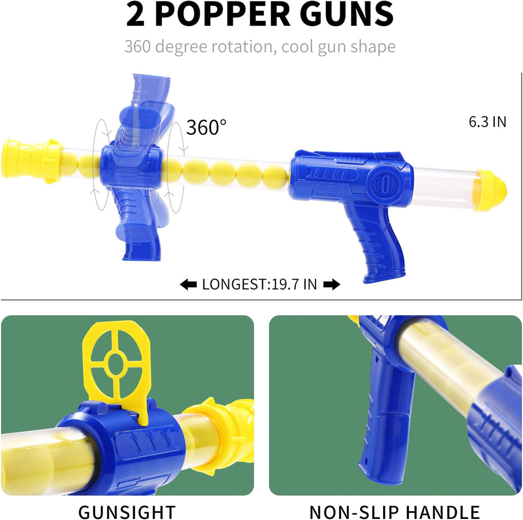 2 Packs of Toy Foam Blasters with Movable Target R7030