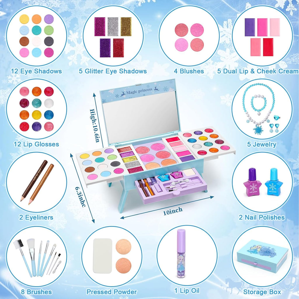 60pcs Princess Makeup Vanity Kit with Pretend Play Cosmetics K16832