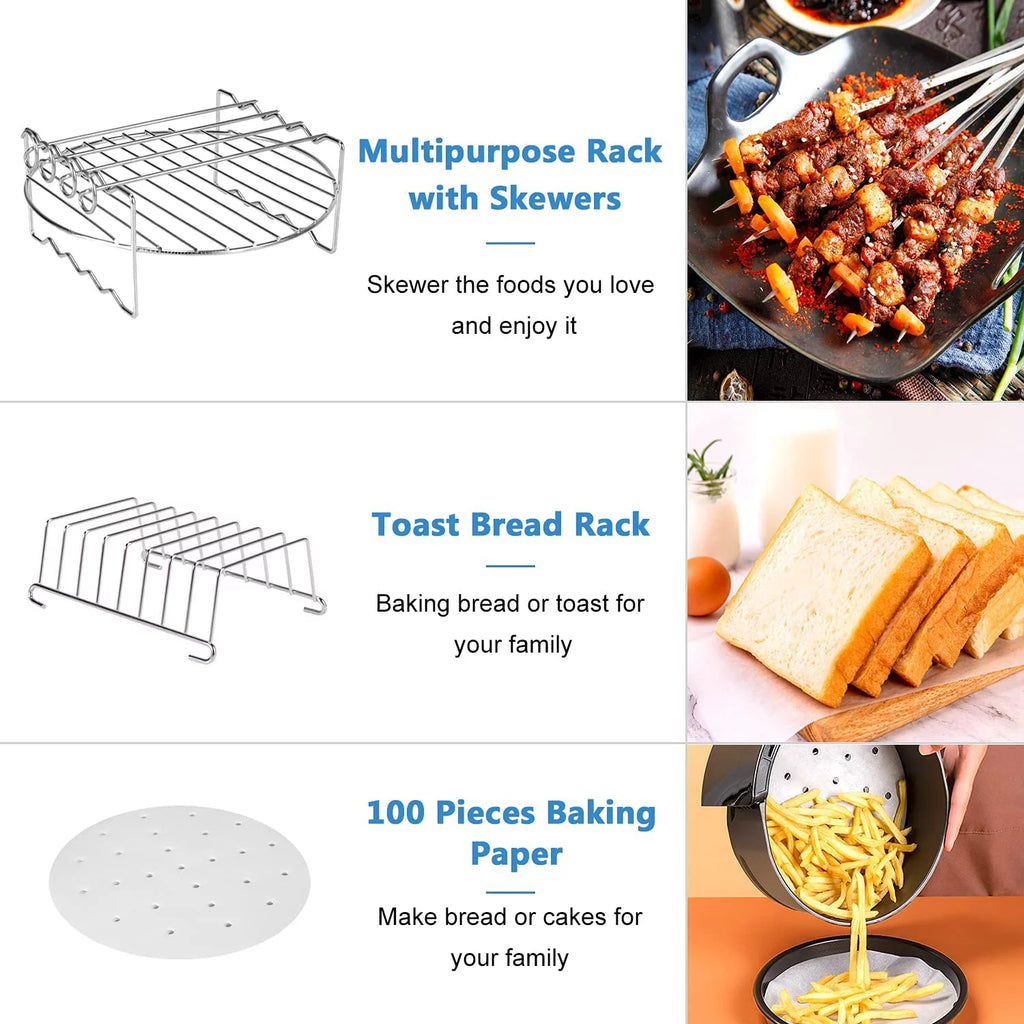 14 Pcs BBQ Tools Air Fryer Accessories with Storage Bag B558