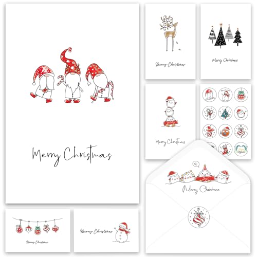 Pack of 24 Merry Christmas Cards with Envelopes, 4" x 6" K165882
