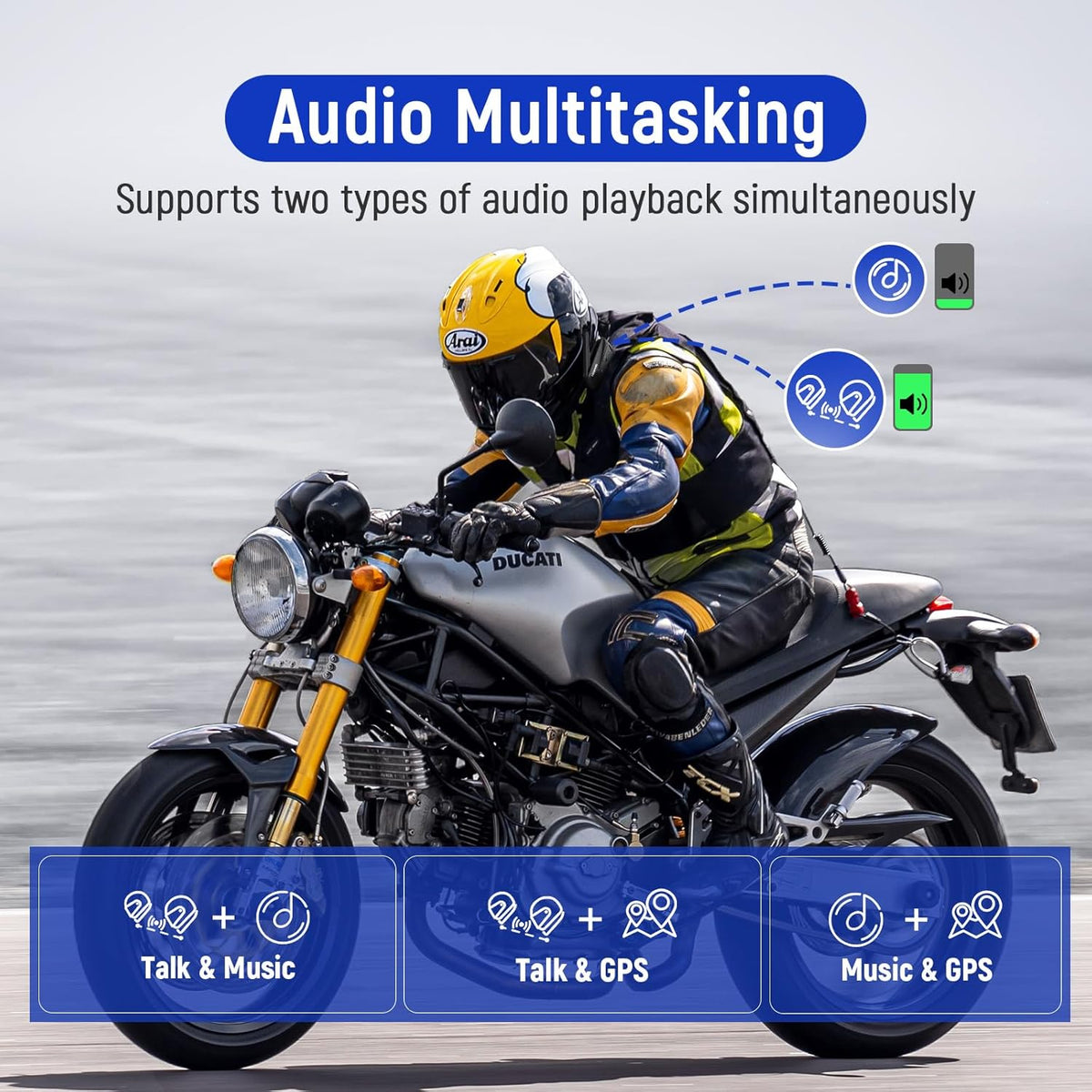 4 Pack Motorcycle Bluetooth Headset Mesh Intercom S4743