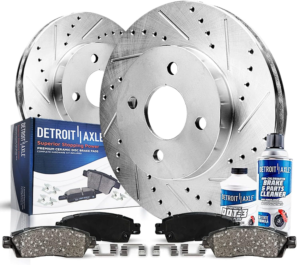 Front Drilled & Slotted Rotors + Brake Pads 6pc Set M515