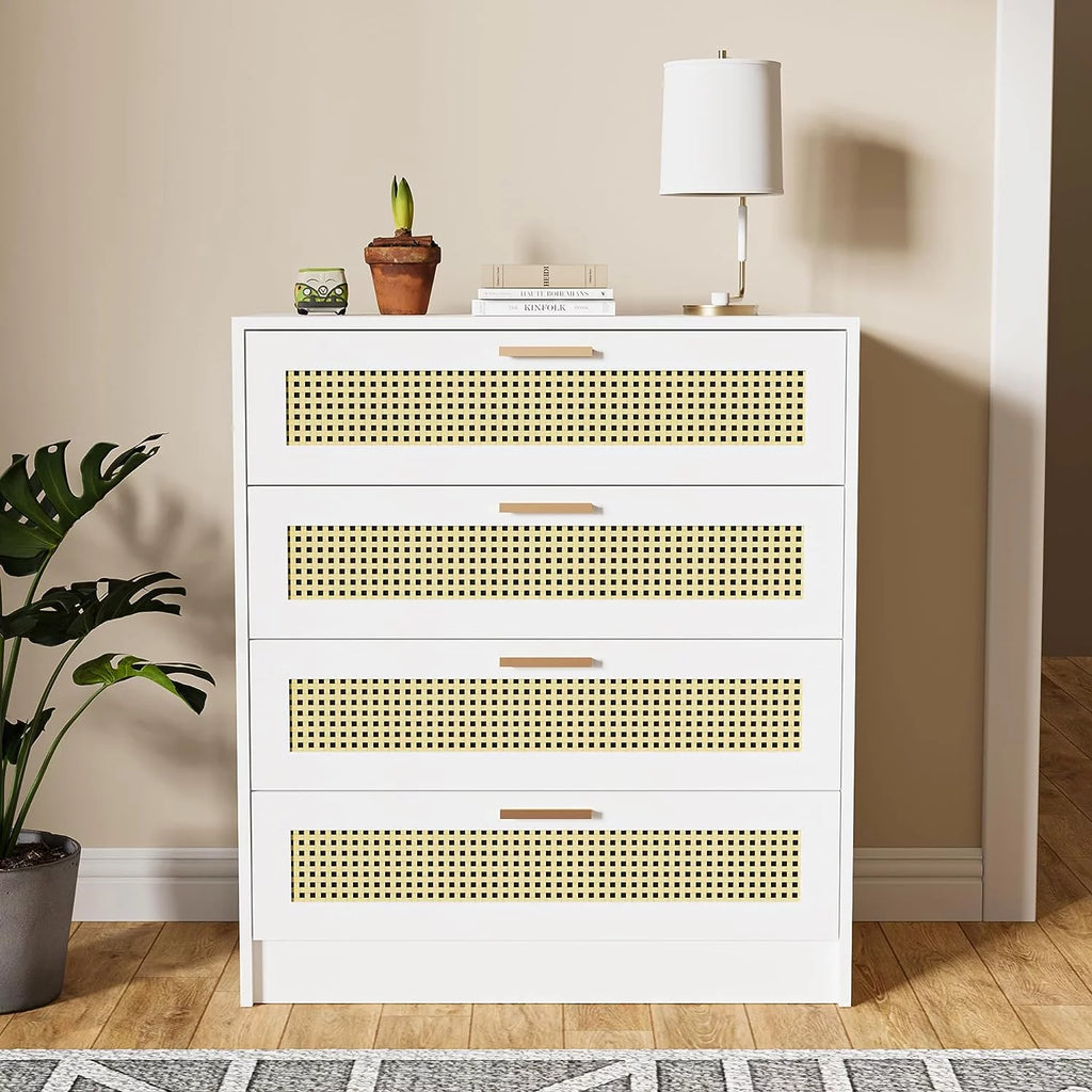 White 4 Drawer Wood Dresser Y738836