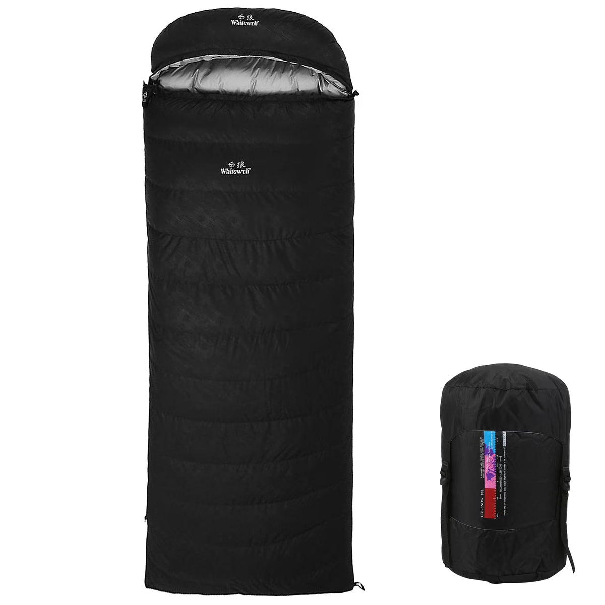 95% White Goose Down Lightweight Sleeping Bag 210x80cm with Storage Bag N392