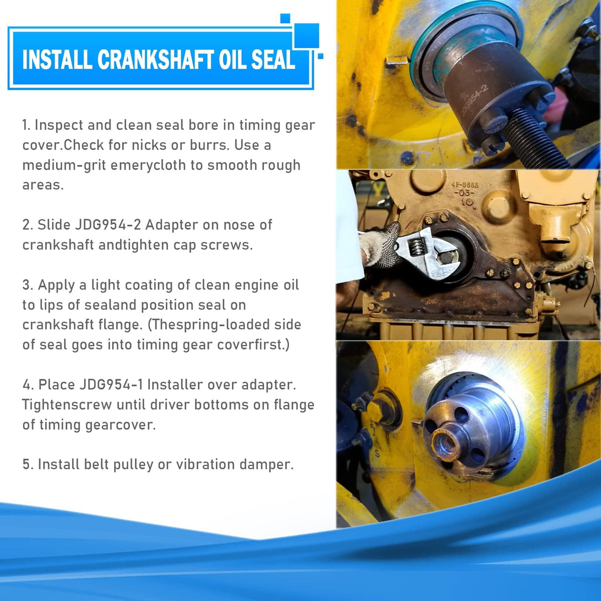 Crankshaft Rear & Front Crank Seal Installer Kit for John Deere Engines O14131