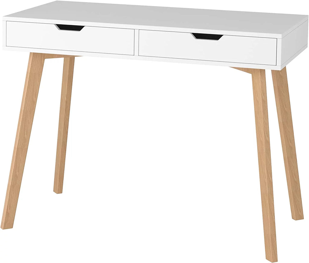 White Computer Writing Desk with 2 Drawers I9515
