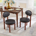 Set of 2 Black Upholstered Dining Chairs with Wood Legs D480935