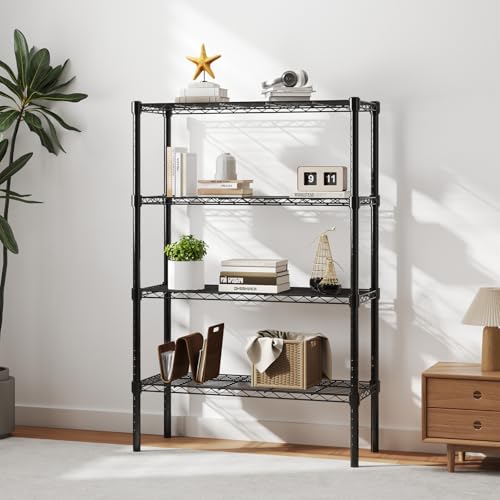 4 Tier Metal Wire Rack Heavy Duty Adjustable Steel Shelving Unit N29317