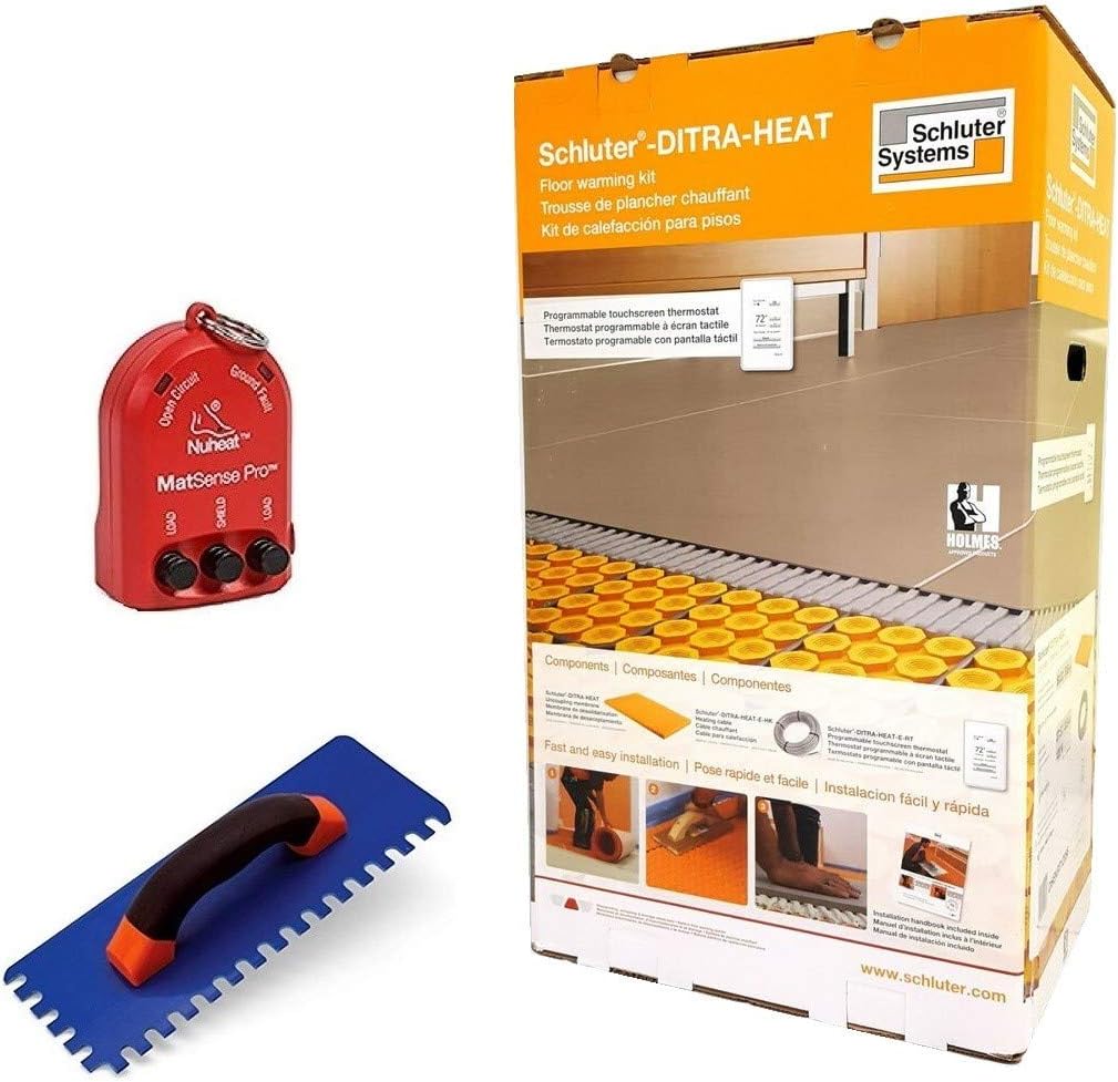 Eco Comfort Kit with Thermostat, Heating Cable, Ditra Heat Sheets, Floor Sensors and Installation Accessories U921088