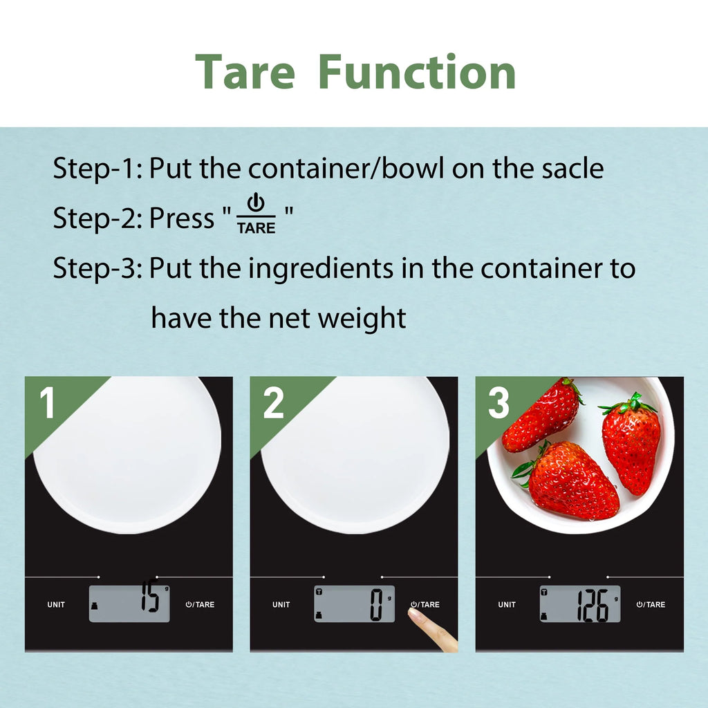 Tempered Glass Digital Scale, Black K861778
