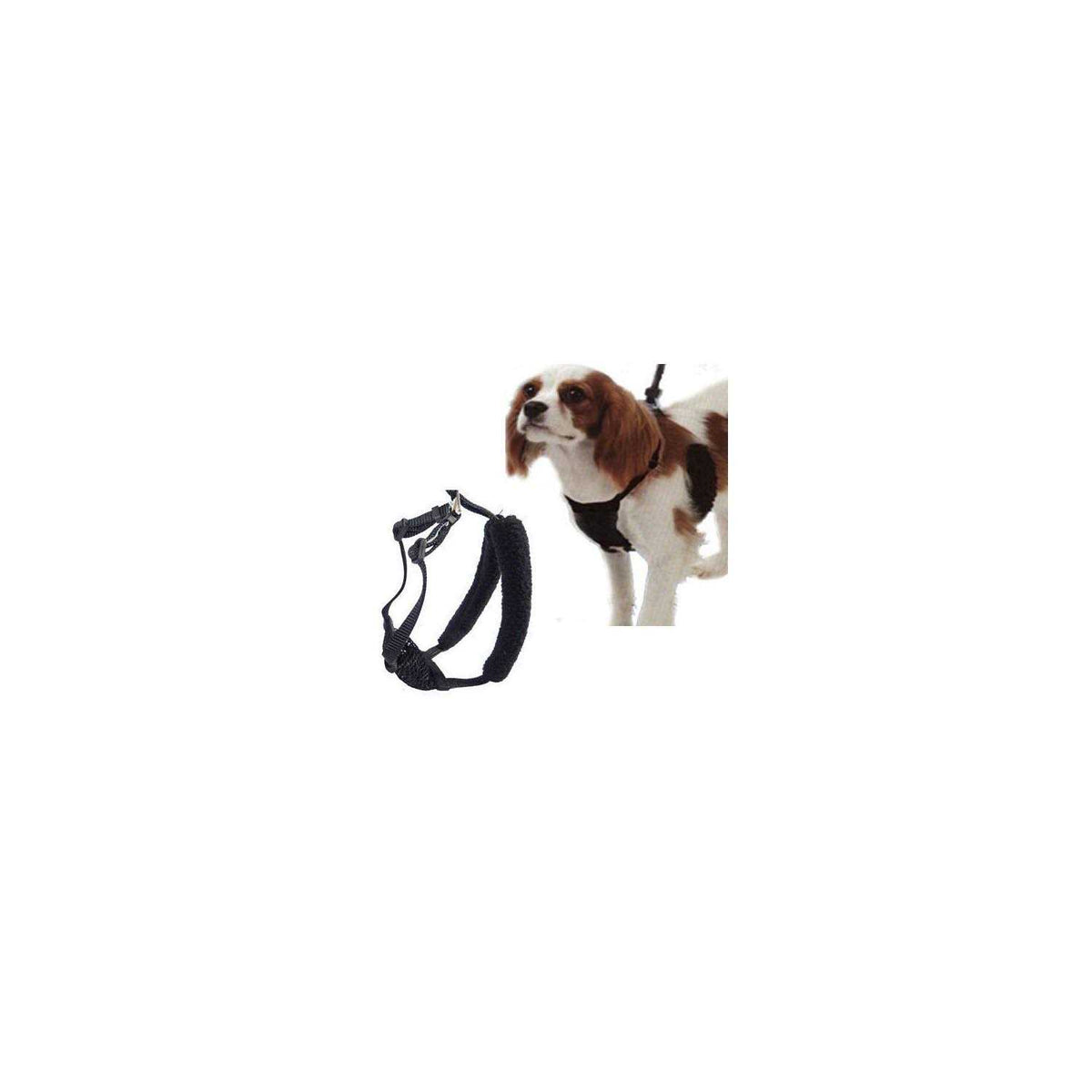 Medium Black Anti Pull Mesh Dog Harness W718216