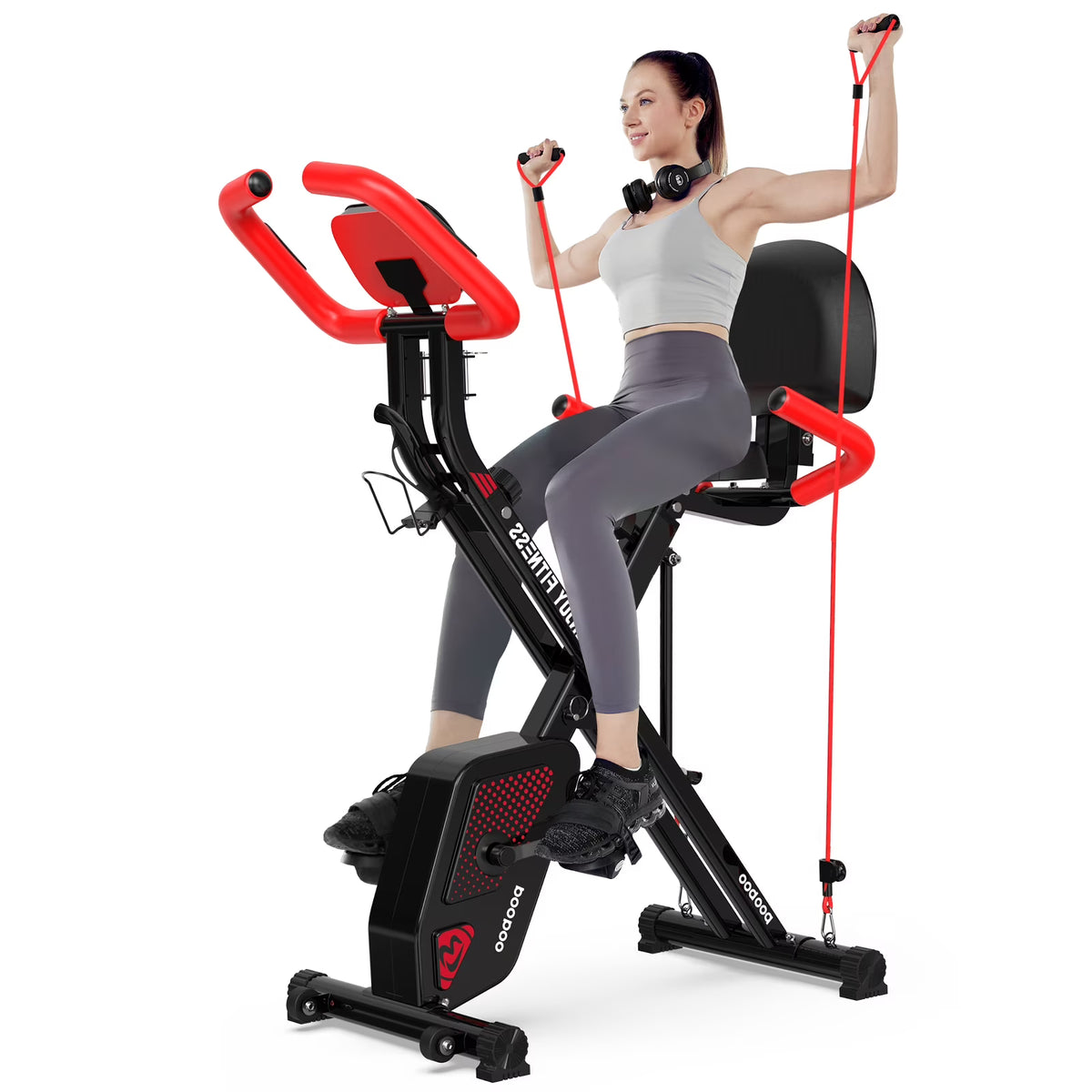 3in1 Foldable Exercise Bike Indoor Cycling Bike Magnetic Stationary Bike 300lb X113527