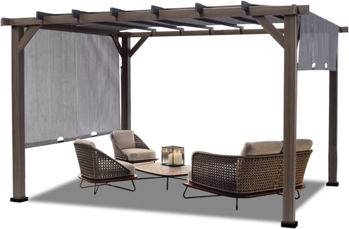 10'x10' Pergola Patio Gazebo Canopy Outdoor UV Resistant Heavy Duty F3735