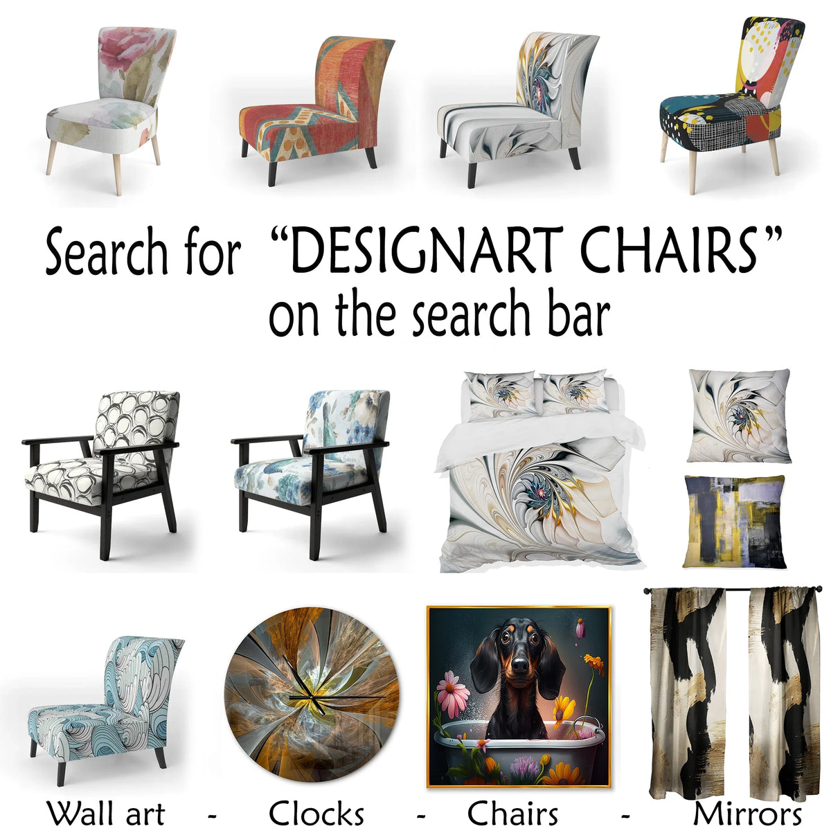 Upholstered Patterned Accent Chair and Arm Chair N63961