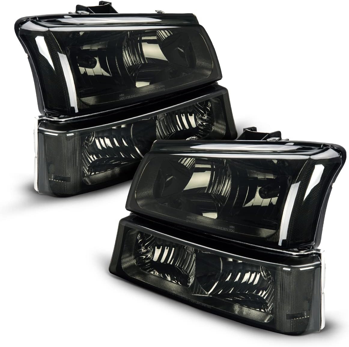 Chrome Housing Clear Reflector Smoke Lens Headlight Assembly M67950