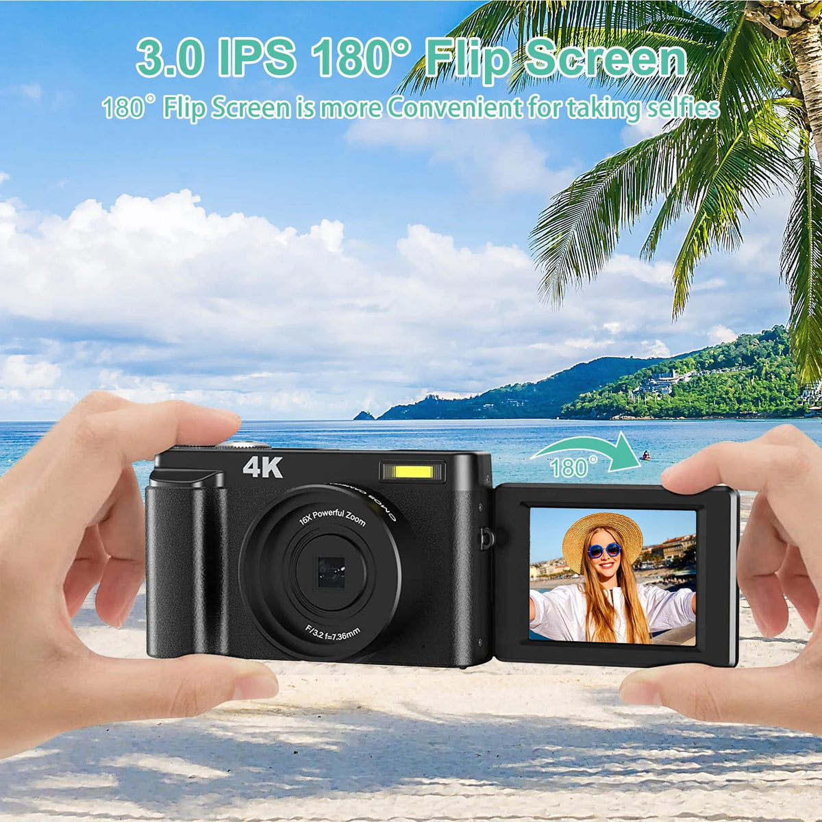 4K Digital Camera with 32GB Card Q383