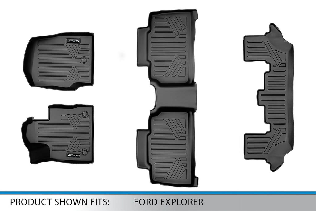 Black Floor Mats Liner Set with 2nd Row Bench Seats E947134