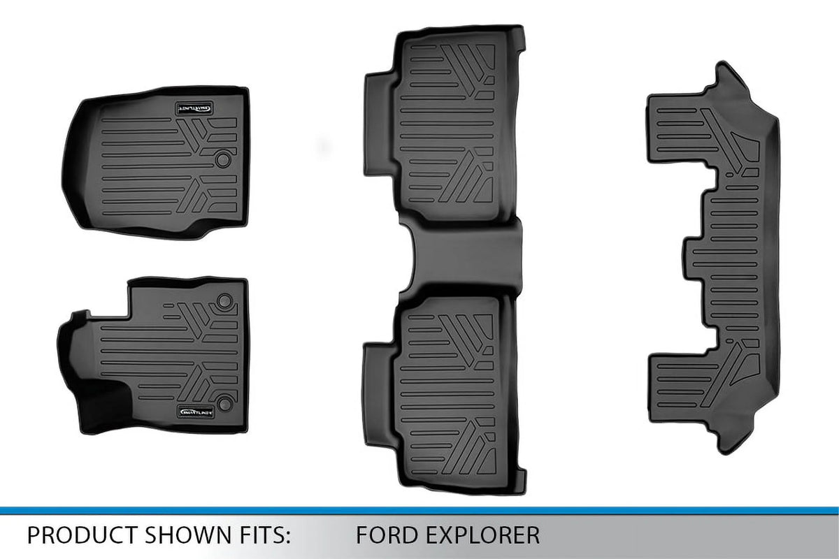 Black Floor Mats Liner Set with 2nd Row Bench Seats E947134