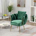 Green Velvet Accent Chair with Pillow A110868