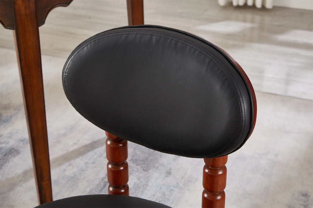 Set of 2 Black Upholstered Dining Chairs with Wood Legs D480935