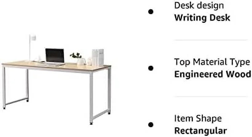 55.1" Computer Writing Desk with Sturdy Metal Frame Z58123