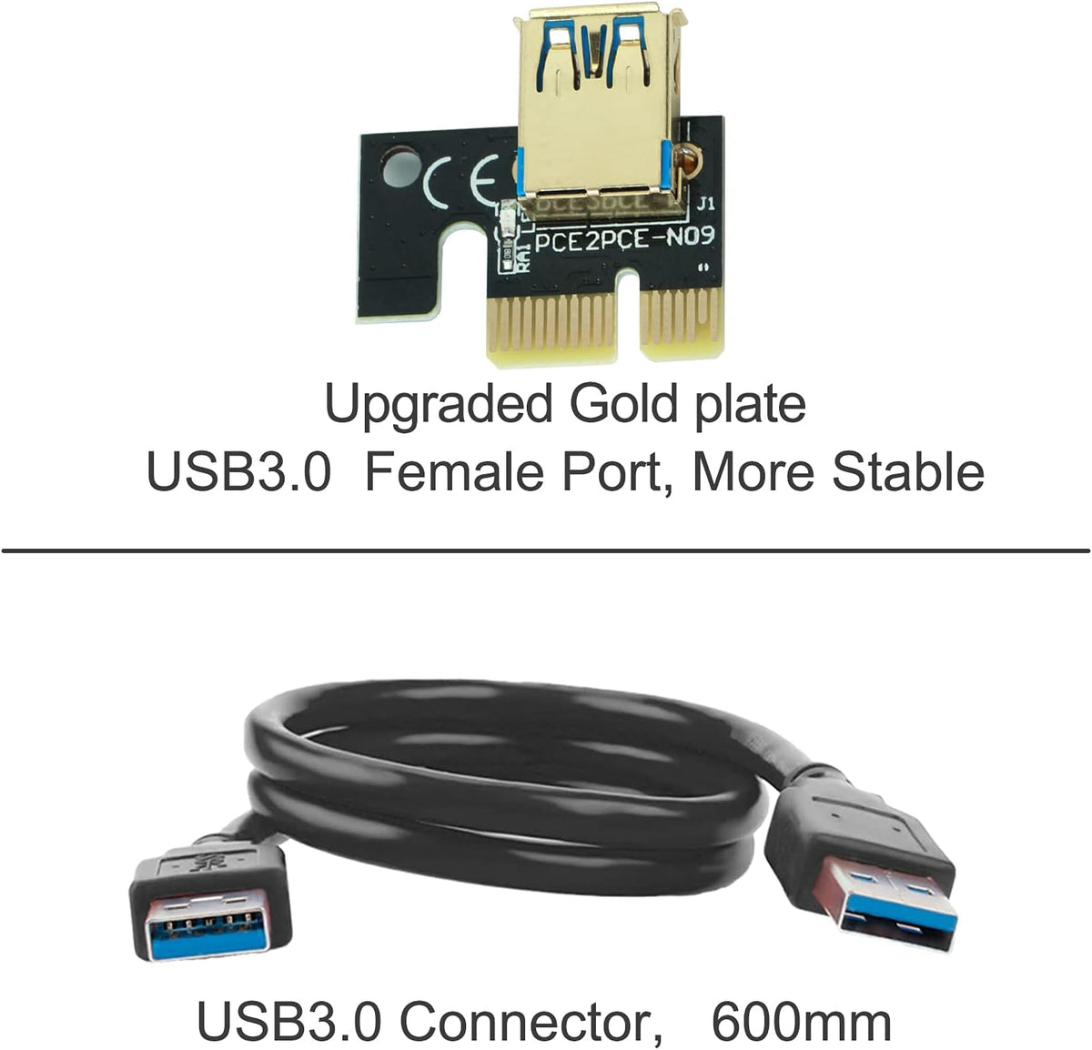 6 Pack PCI-E Riser Express Cable with 60cm USB 3.0 Cable W8096