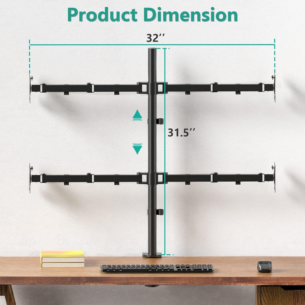Quad Monitor Desk Mount, Black, Pack of 2 M44311