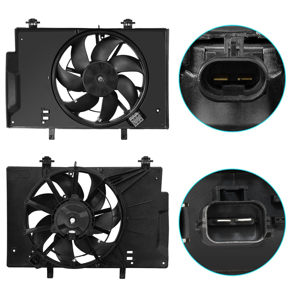 Radiator Cooling Fan Assembly for Ford Fiesta, Pack of 2 Z896982