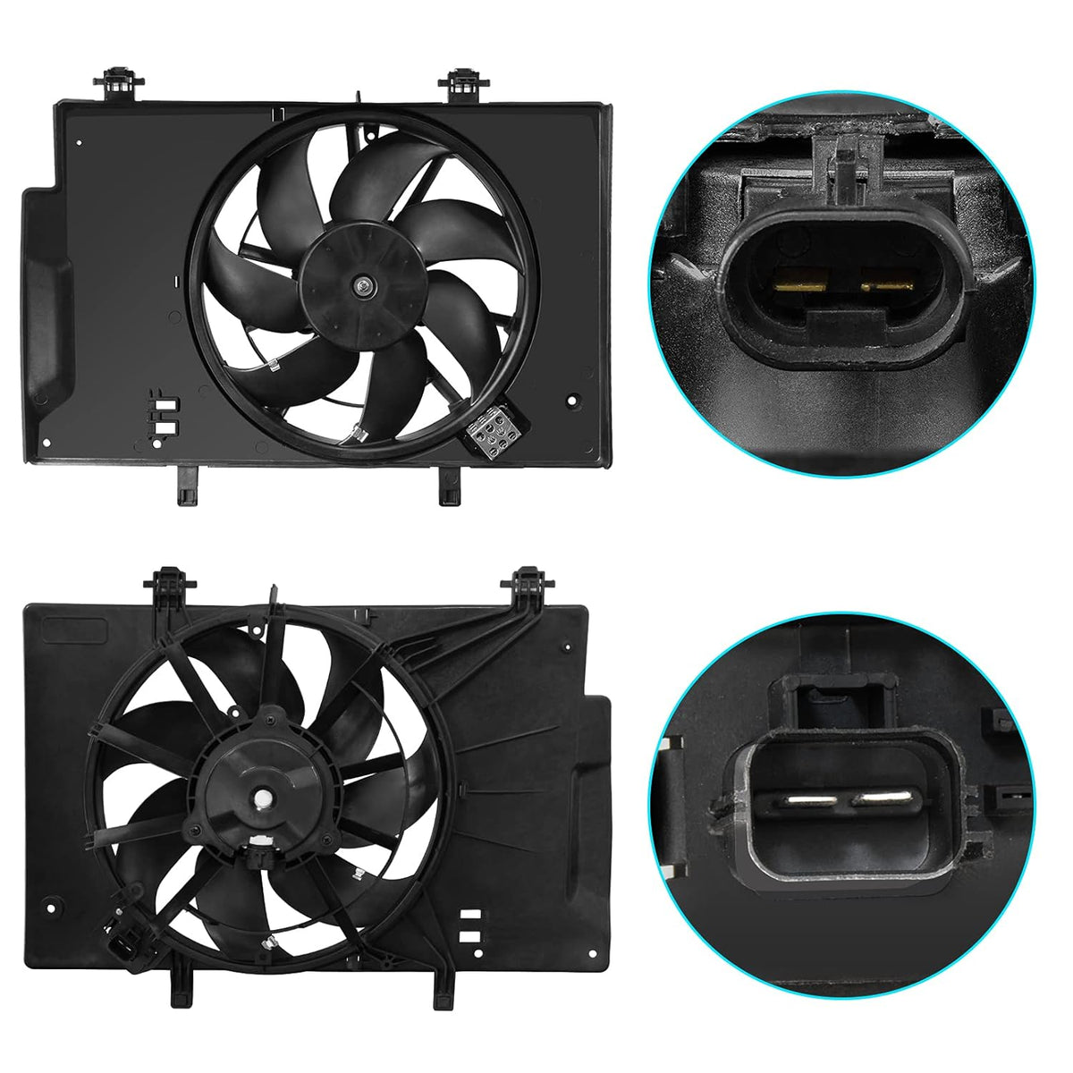 Radiator Cooling Fan Assembly for Ford Fiesta, Pack of 2 Z896982