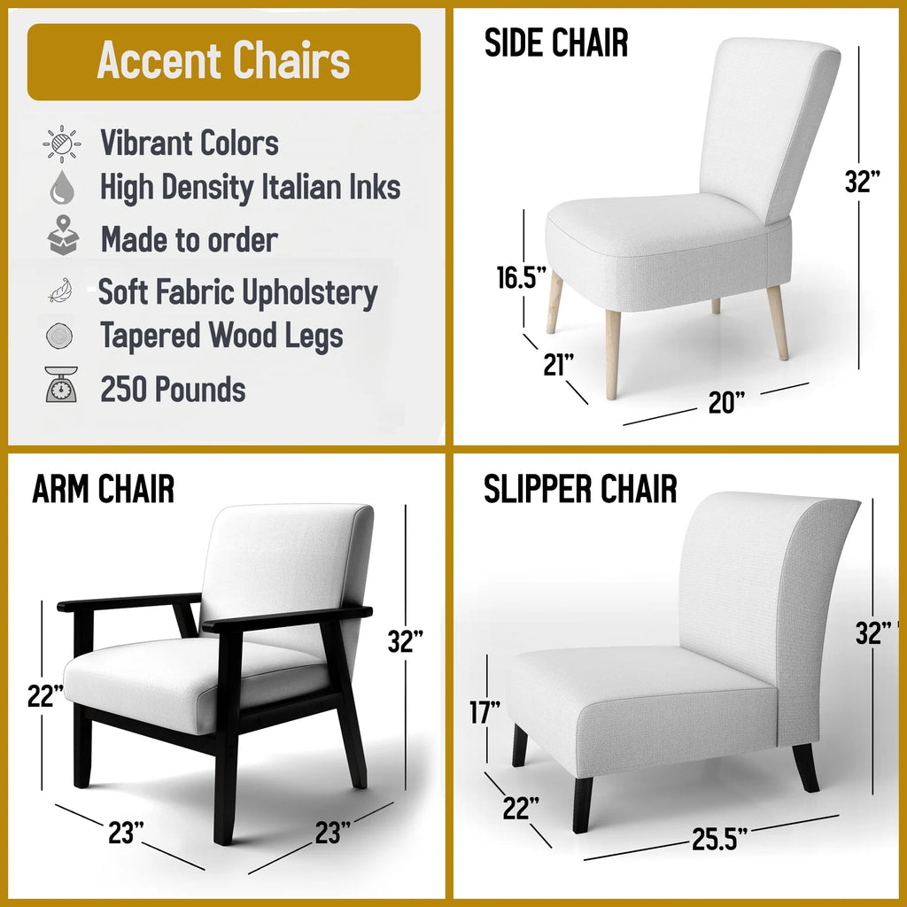 Upholstered Patterned Accent Chair and Arm Chair N63961