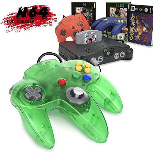 2-Pack Wired Classic Controller with 2 Extension Cords Clear Orange and Green X142