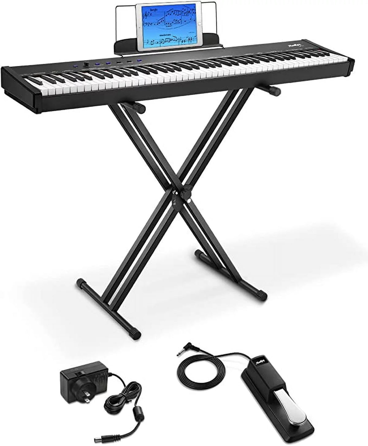 88 Key Full-Size Weighted Electric Piano with Sustain Pedal and Stand B3497