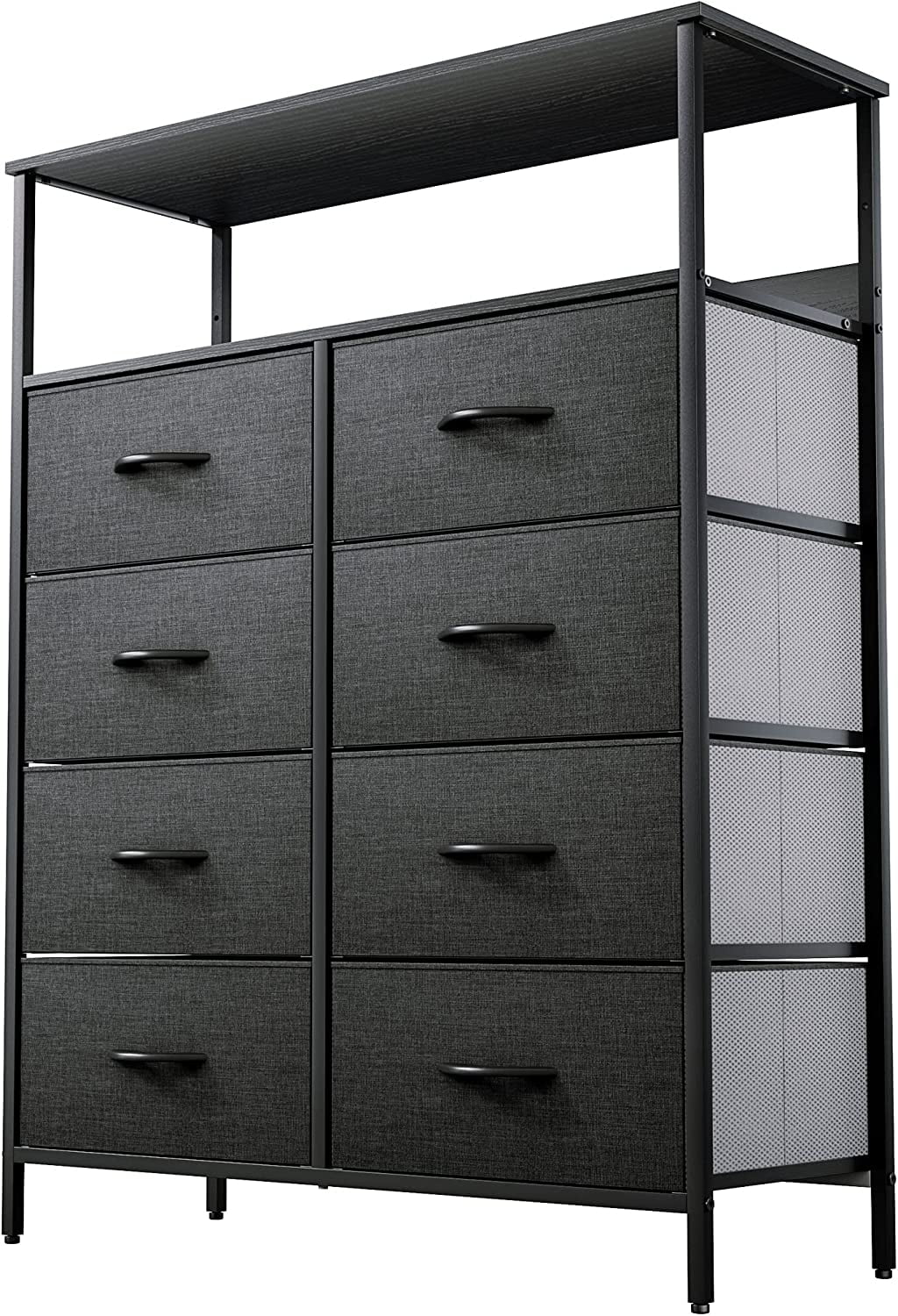 8 Drawer Fabric Dresser with Shelves V328