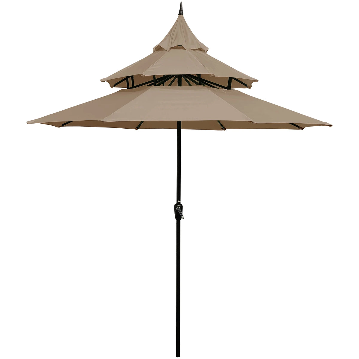 9ft Tan Patio Umbrella with Crank C64844