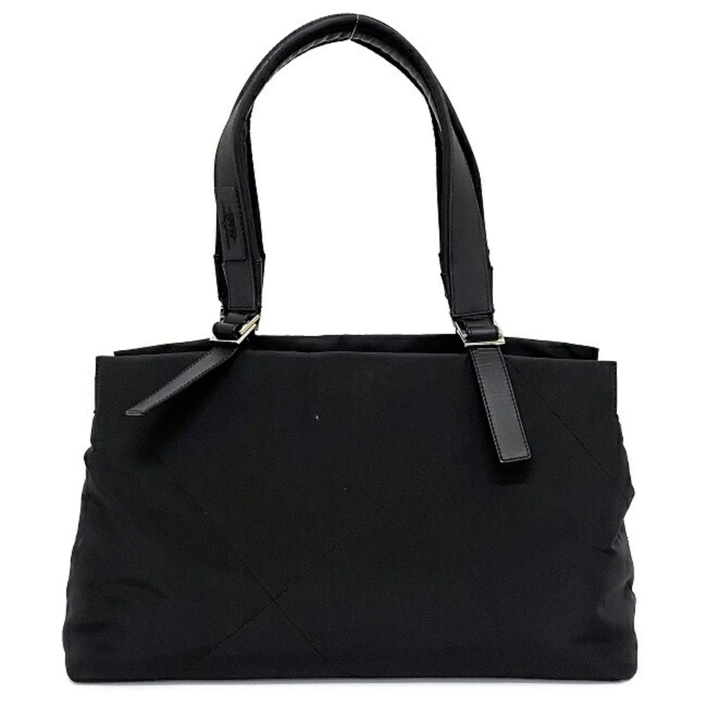 Black Nylon Leather Tote Bag A161015