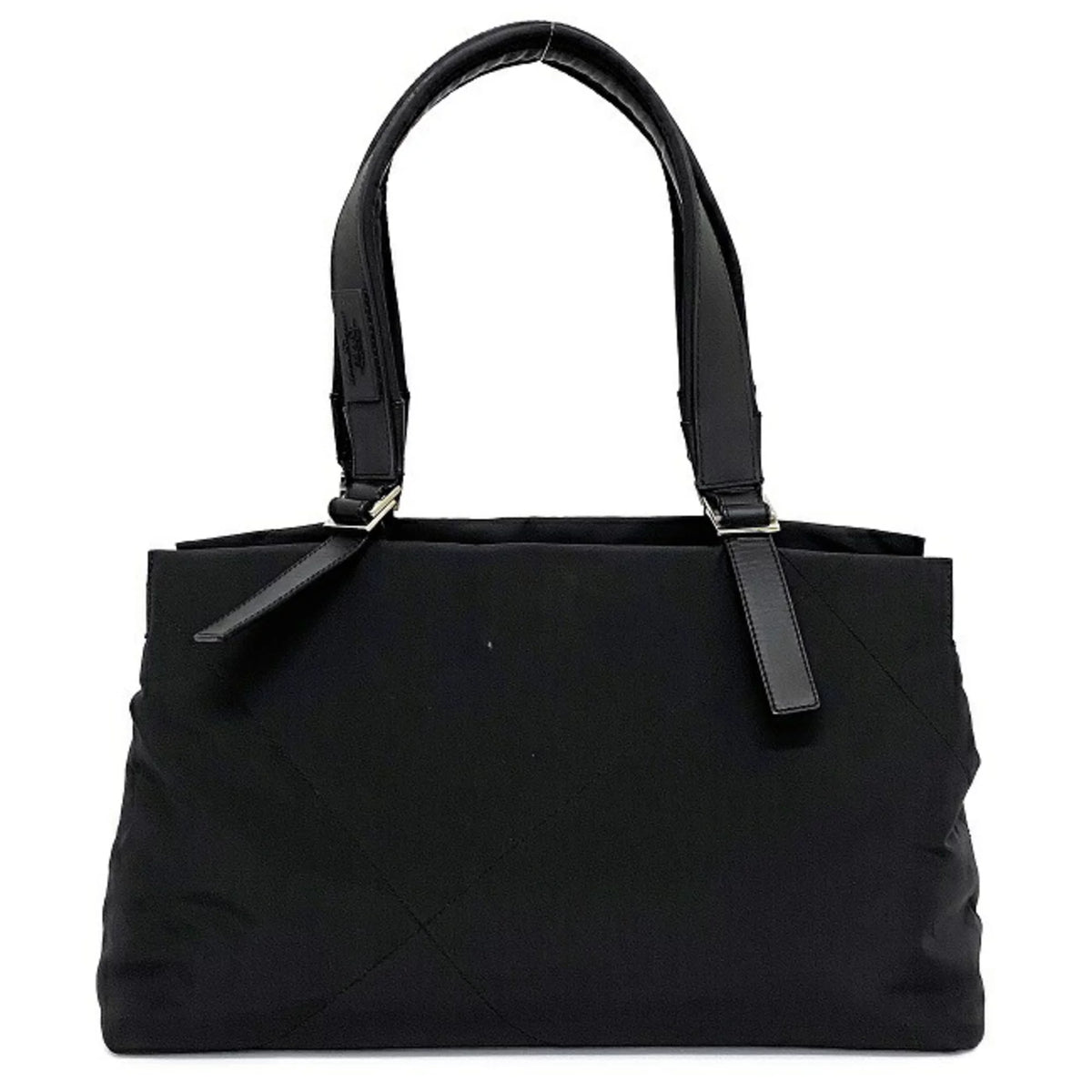 Black Nylon Leather Tote Bag A161015