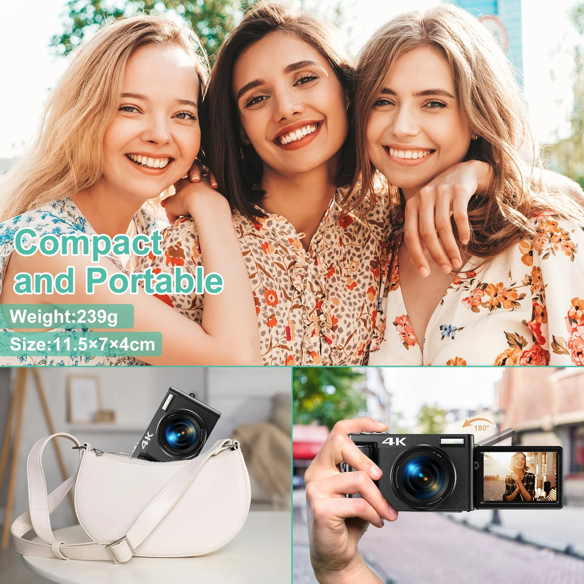 4K Digital Camera with 32GB Card Q383