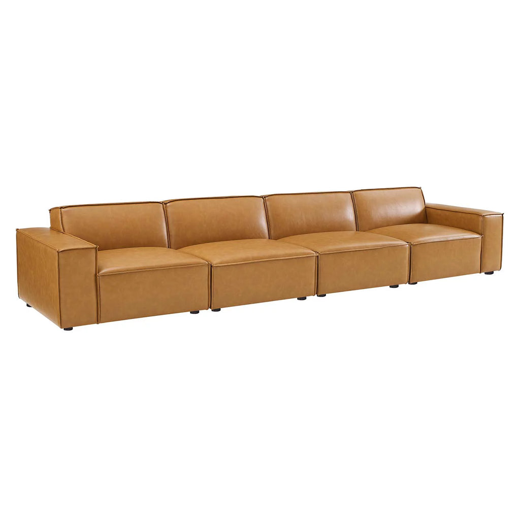 Tan Vegan Leather 4-Piece Sofa A138138