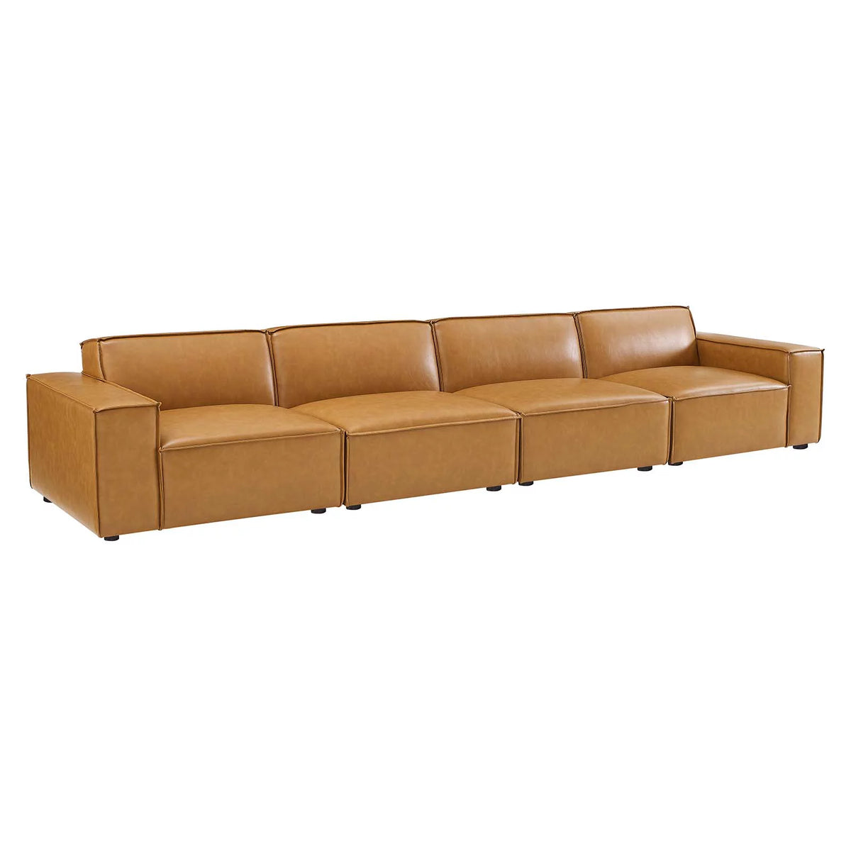 Tan Vegan Leather 4-Piece Sofa A138138
