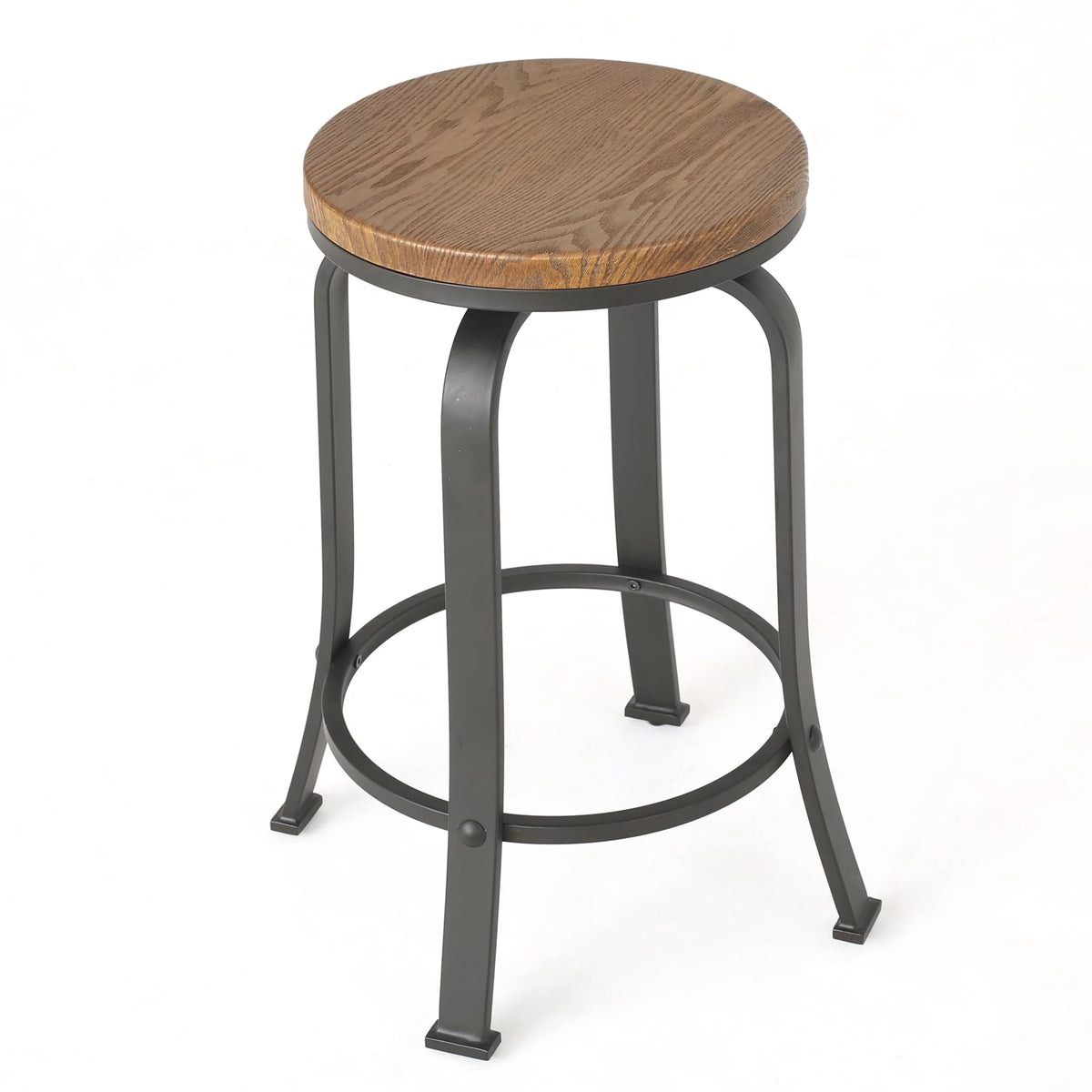 Natural Wood Swivel Counter Stool Set of 2 D931627