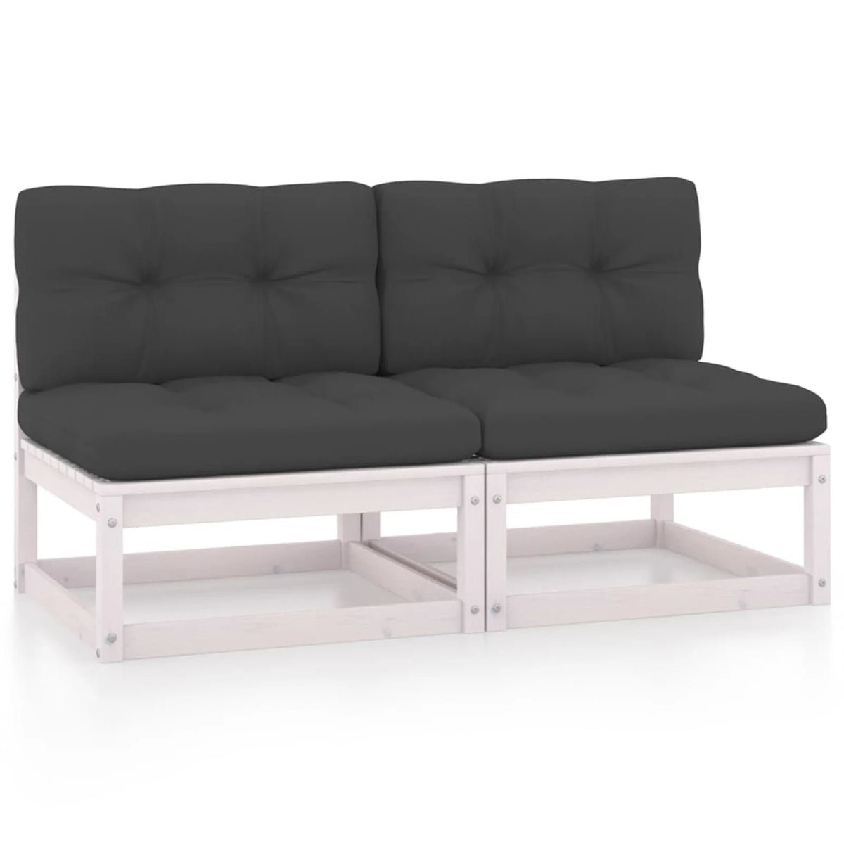 2 pcs Solid Pinewood Sofas with Anthracite Cushions L368