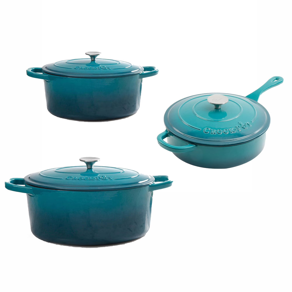 3.5 Quart Cast Iron Pan with 5 and 7 Quart Covered Dutch Ovens K8551