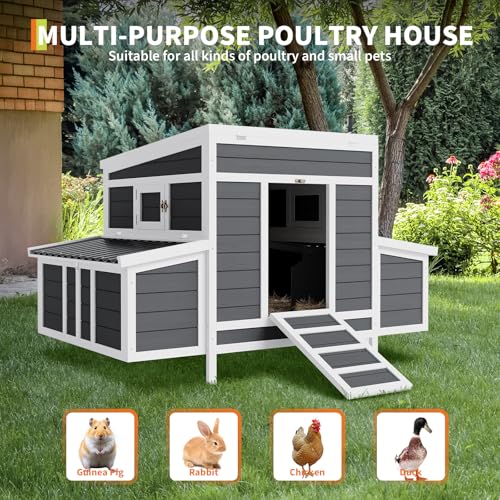 Wooden Chicken Coop for 4-6 Chickens with Nesting Boxes Y7324