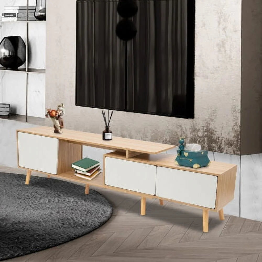 White Solid Wood TV Stand C1995