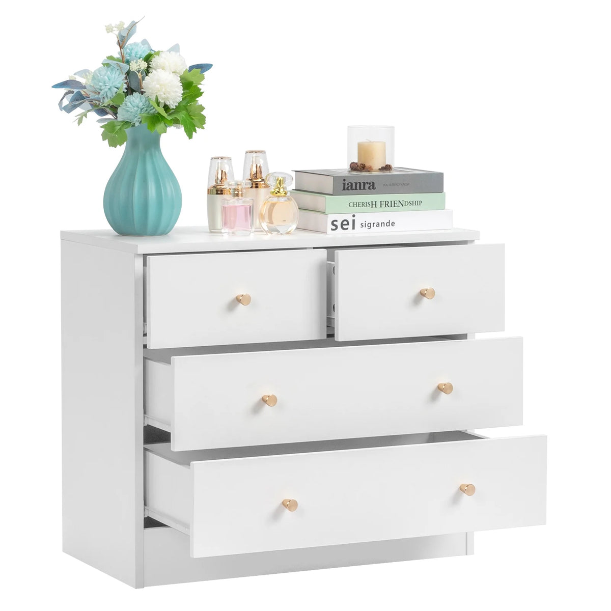 White 7 Drawer Wood Dresser N735