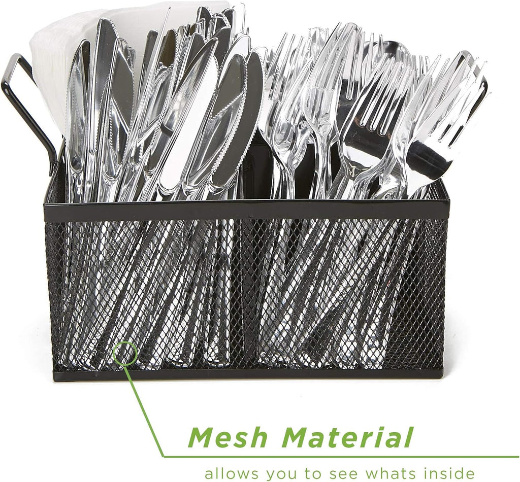 Black Metal Mesh Storage Caddy M76356