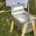 15 Gallon Laundry Agitator Hand Washer Tub and Wringer with Wooden Legs A775147